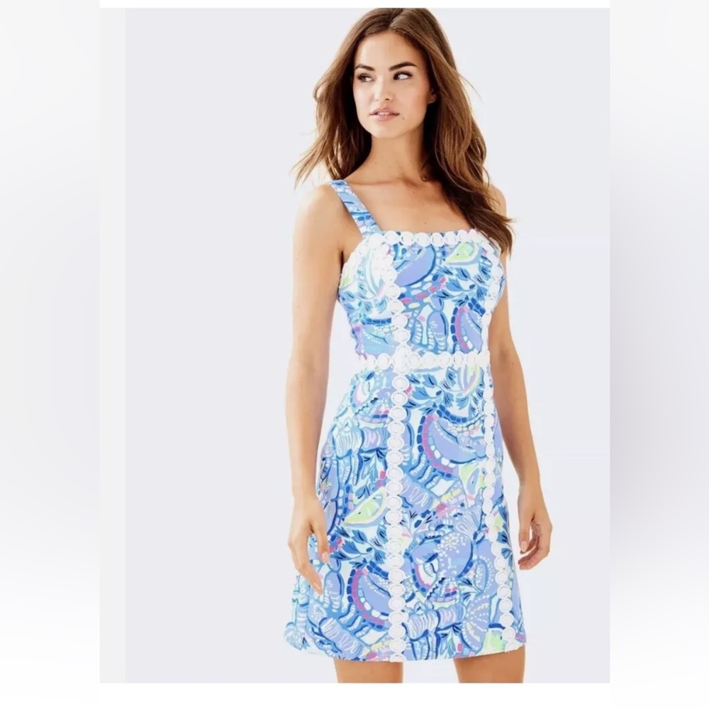 Lilly Pulitzer Blue and Pink Patterned Dress